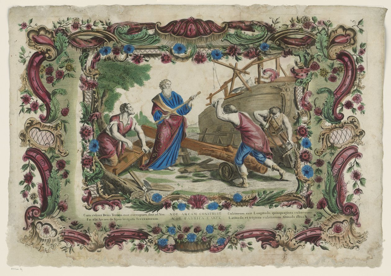 Bouw van de Ark van Noach door Giovanni Volpato (possibly)