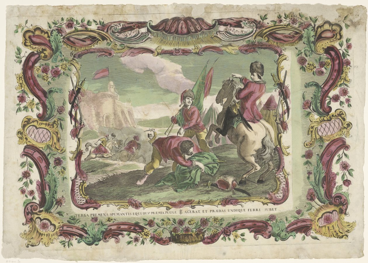 Soldaten in een strijd voor een fort door Giovanni Volpato (possibly)