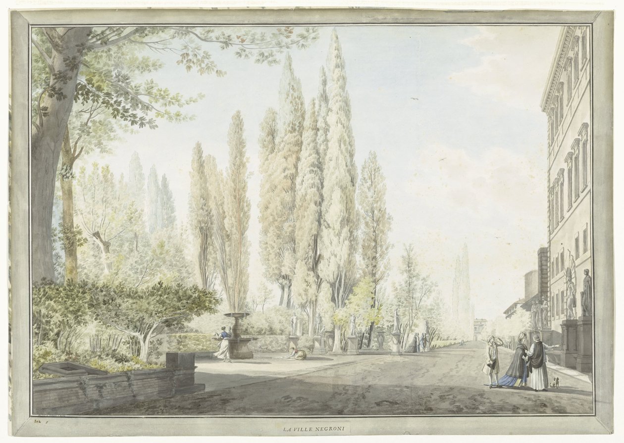 Gezicht op Villa Montalto te Rome door Giovanni Volpato