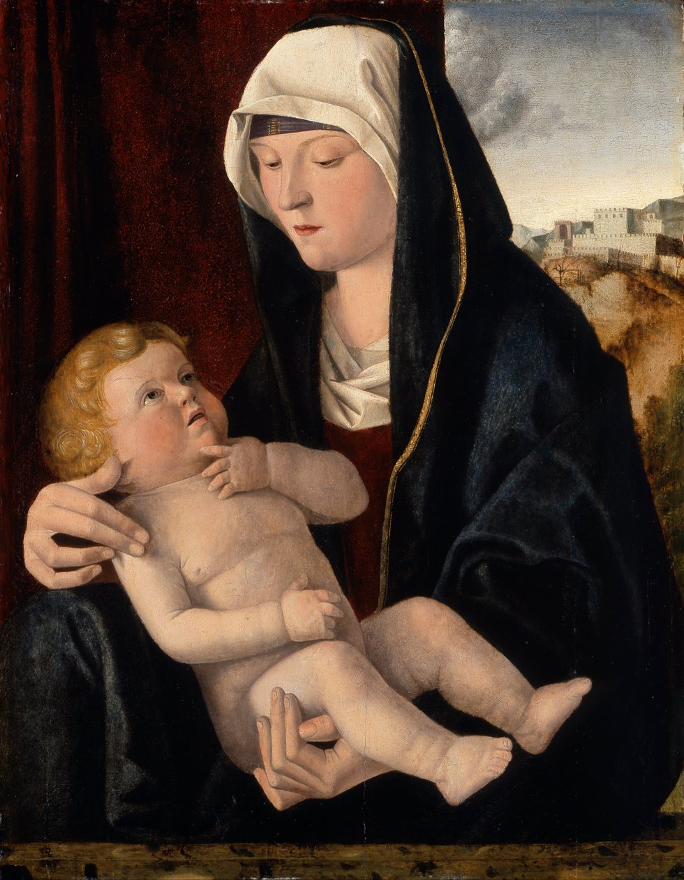 Madonna en kind door Giovanni Workshop of Bellini