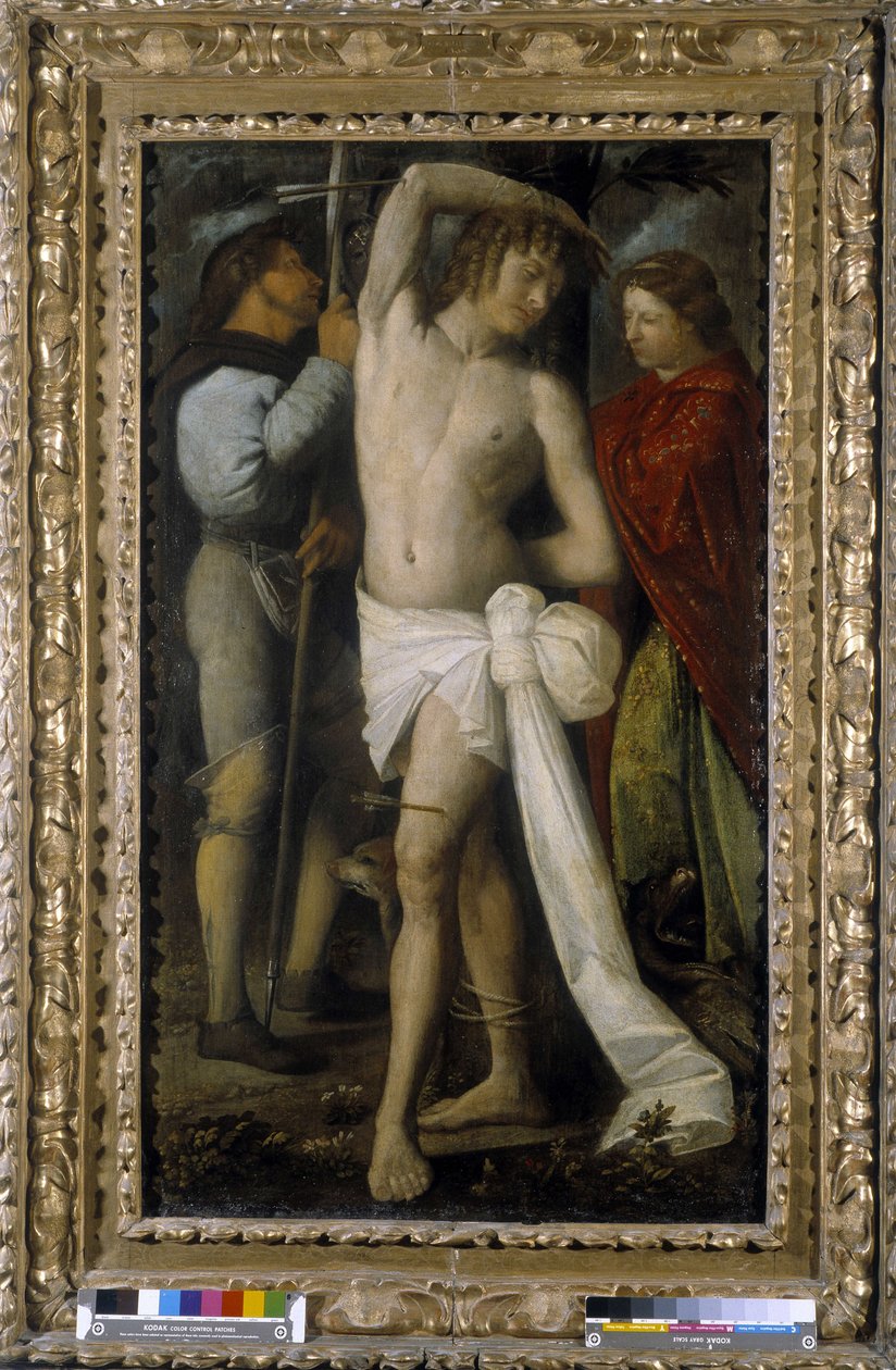 Sint Rochus, Sint Sebastiaan en Sint Margarita door Giovanni de Busi Cariani