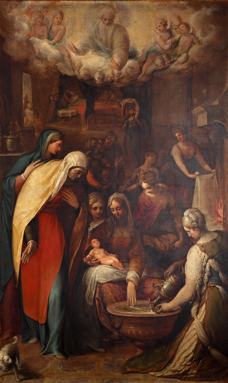 De Geboorte van de Heilige Maagd Maria, Eind 16e eeuw door Giovanni de Vecchi