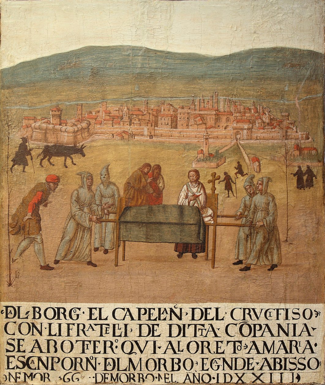 Bedevaart van de Compagnia del Crocifisso naar Loreto, eerste helft van de 16e eeuw door Giovanni del Leone