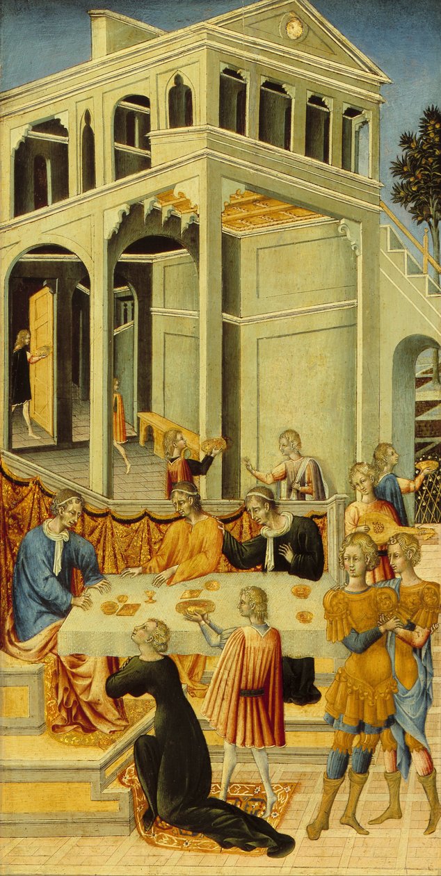 Salome vraagt Herodes om het hoofd van Johannes de Doper door Giovanni di Paolo
