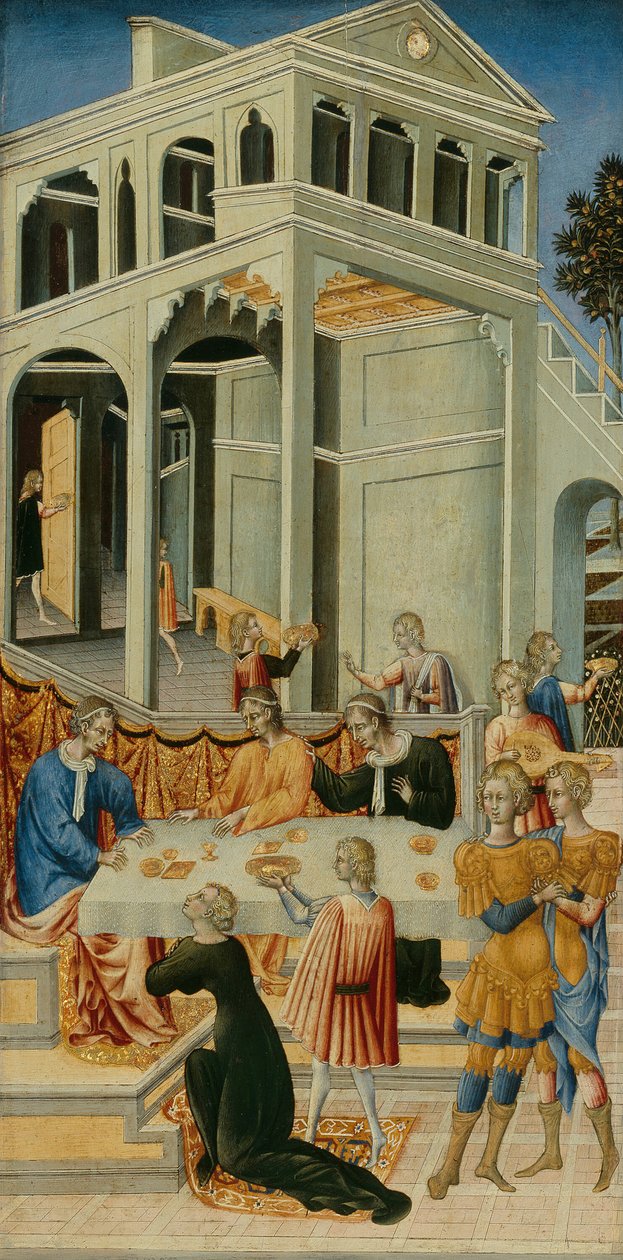 Salome vraagt Herodes om het hoofd van Johannes de Doper door Giovanni di Paolo