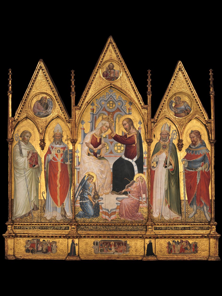 De kroning van de Maagd, en heiligen, 1394 door Giovanni di Tano Fei