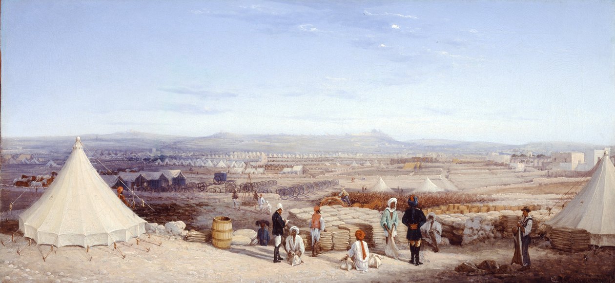 Kamp van de Indiase cavalerie, Malta, 1878 door Girolamo Gianni