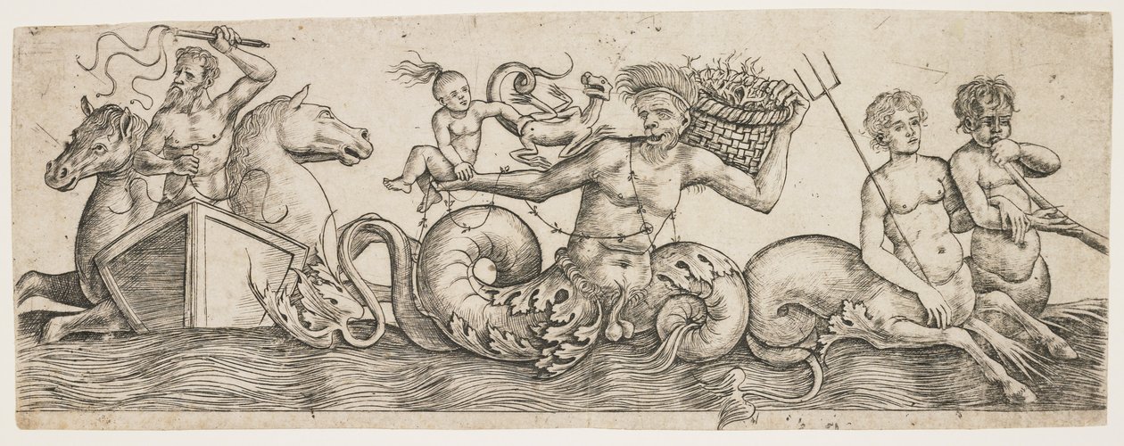 Fries met Neptunus en Tritons, c. 1517 door Girolamo Mocetto