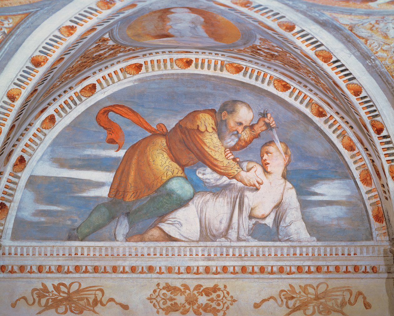 De dood van Virginia, lunet, 1531-32 door Girolamo Romanino