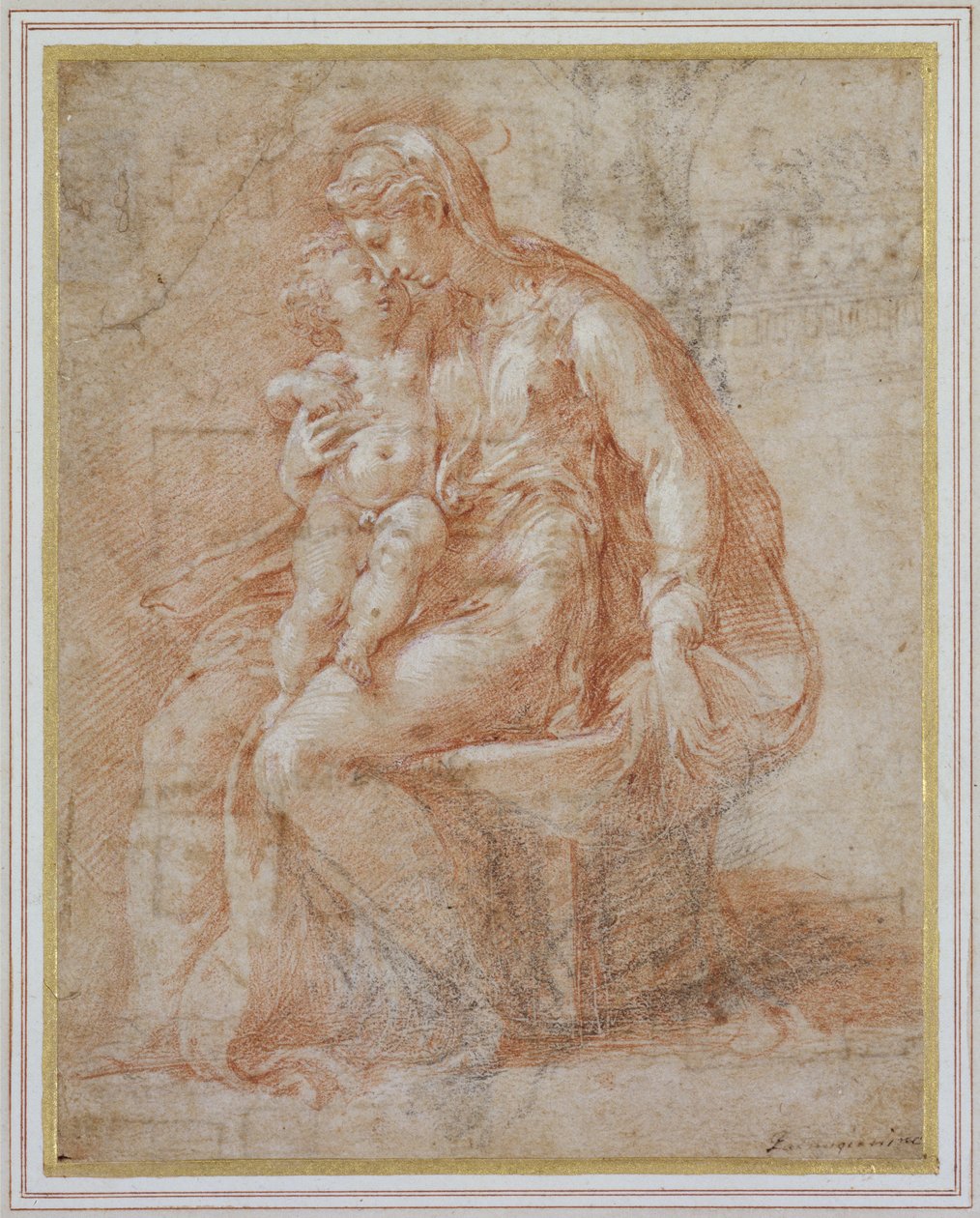 De Madonna en Kind door Girolamo Mazzola Bedoli
