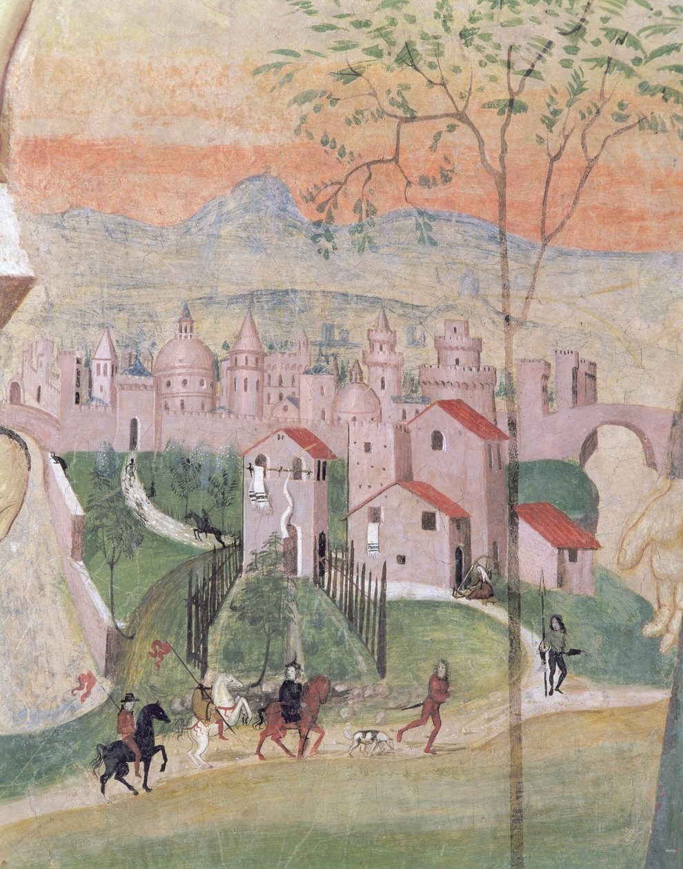 Uitzicht op de stad Prato (detail) door Girolamo Ristori