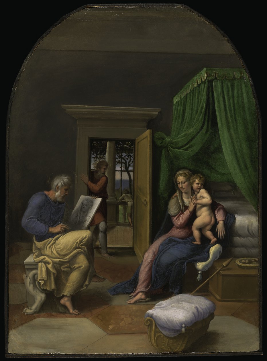 Sint Lucas tekent de Maagd en het Christuskind door Girolamo da Carpi