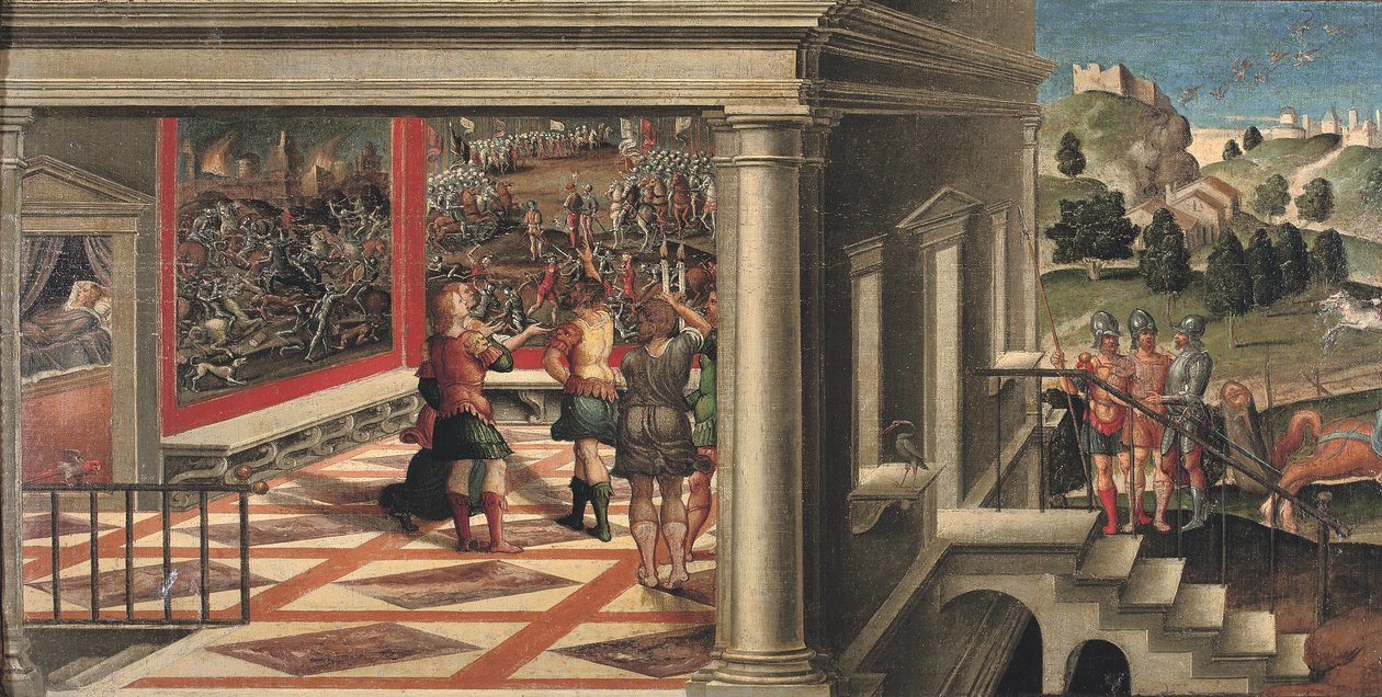 Scènes uit Orlando Furioso door Girolamo da Santacroce