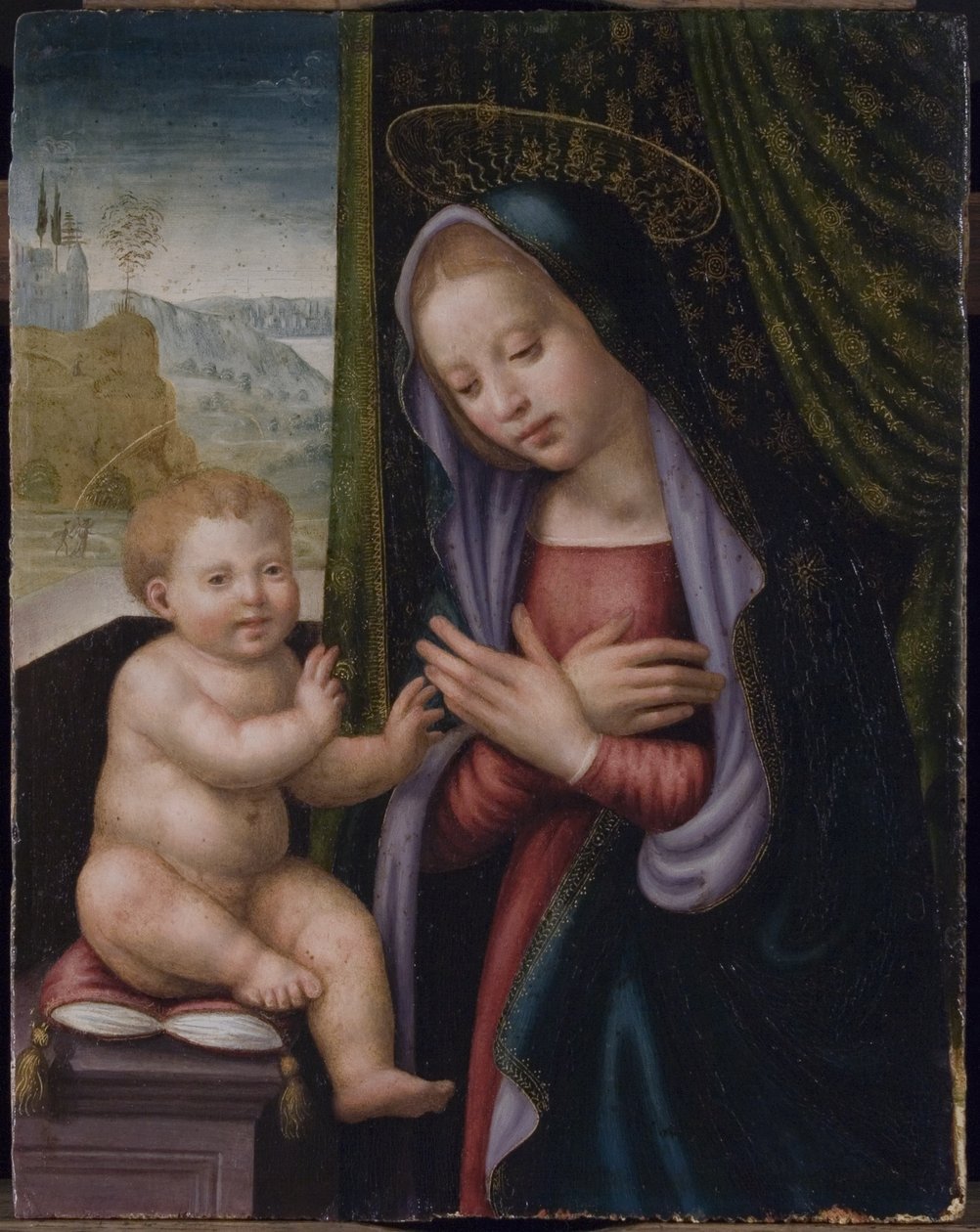 Madonna en Kind door Giuliano Bugiardini