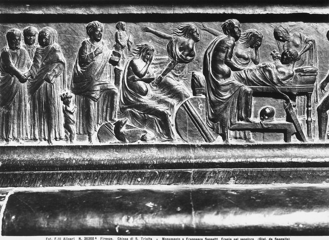 Reliëf van het Monument voor Francesco Sassetti, Santa Trinita, Florence, c.1472-1516 door Giuliano Giamberti da Sangallo