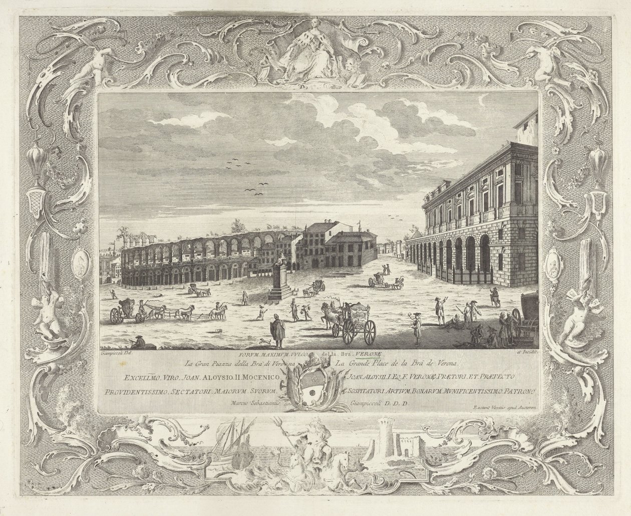 Piazza Bra in Verona door Giuliano Giampiccoli
