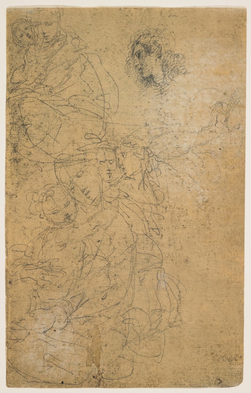 Studies van de Madonna en Kind door Giulio Cesare Procaccini