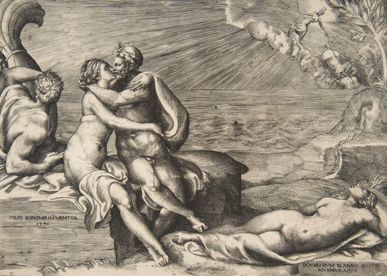 Jupiters liefde voor Juno herleeft wanneer zij Venus