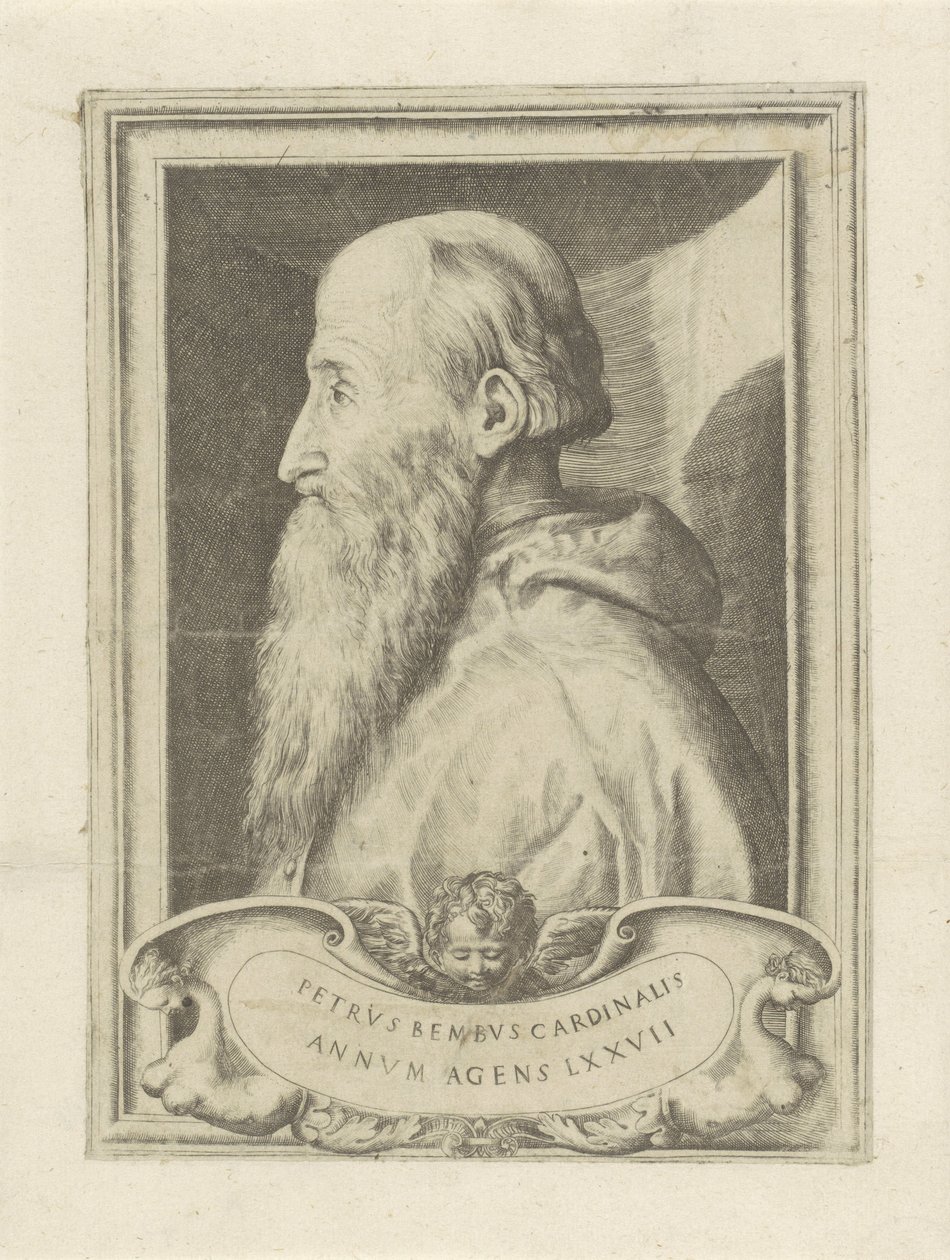 Portret van kardinaal Pietro Bembo door Giulio Bonasone