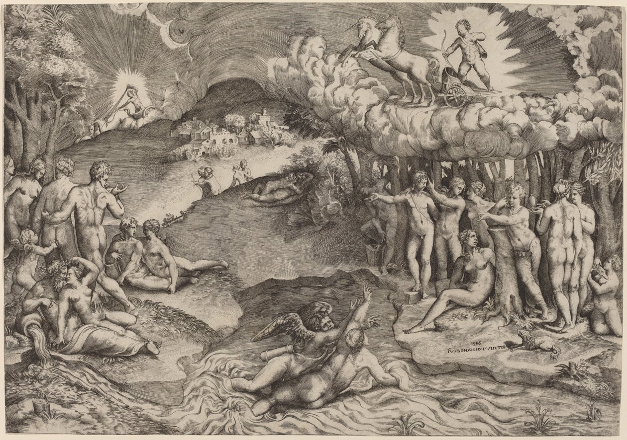 De Triomf van Liefde door Giulio Bonasone