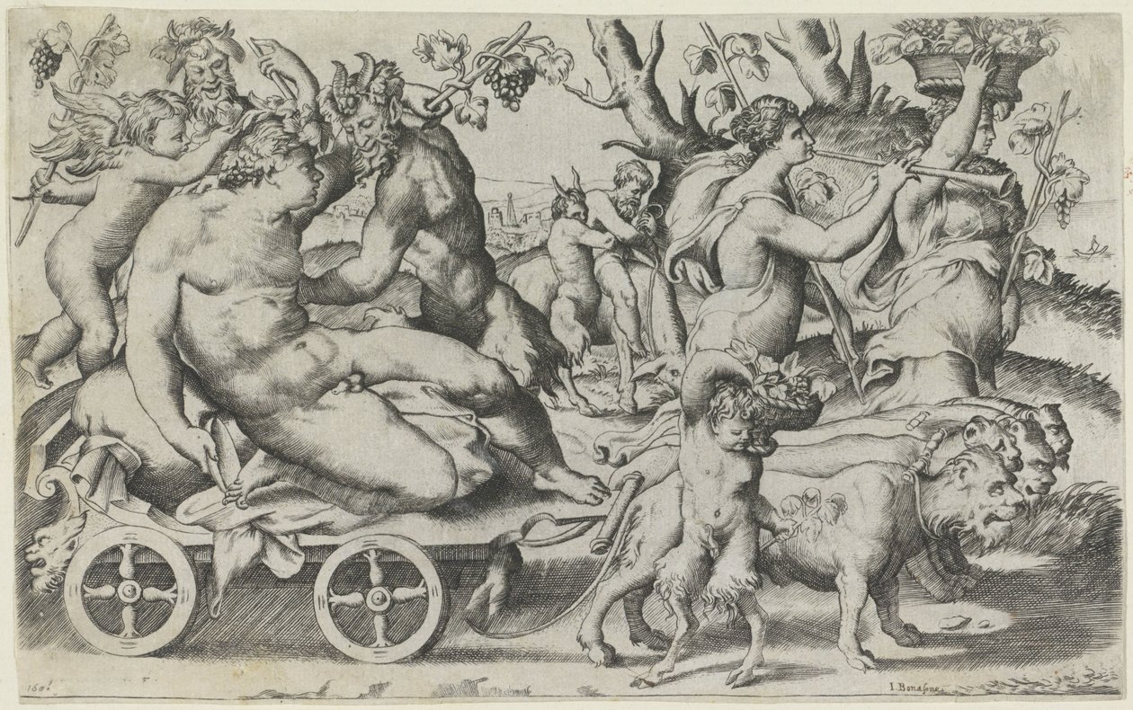 Triomf van Bacchus door Giulio Bonasone