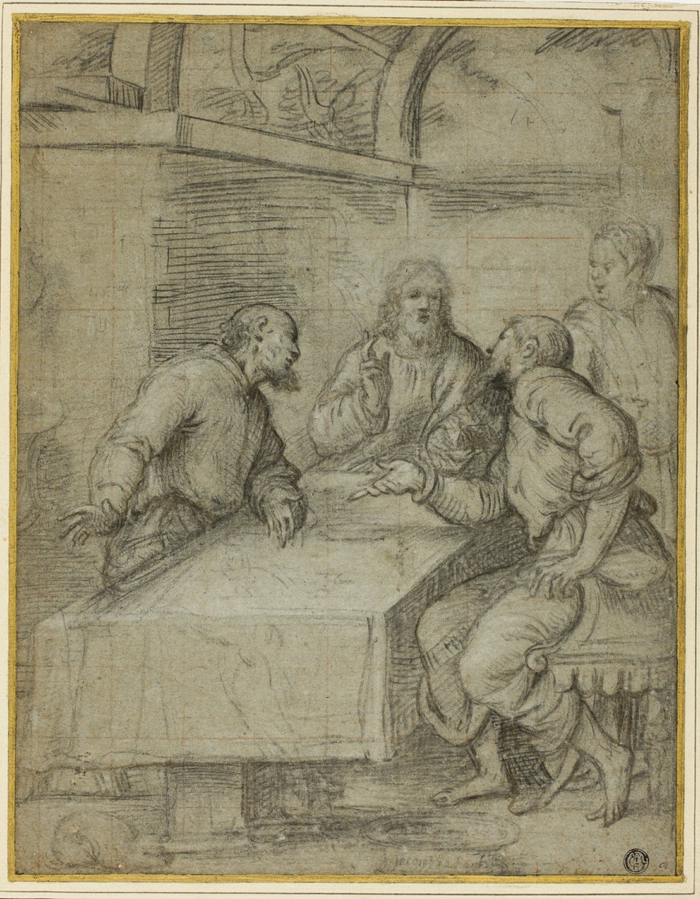 Studie voor het Avondmaal in Emmaüs door Giulio Campi