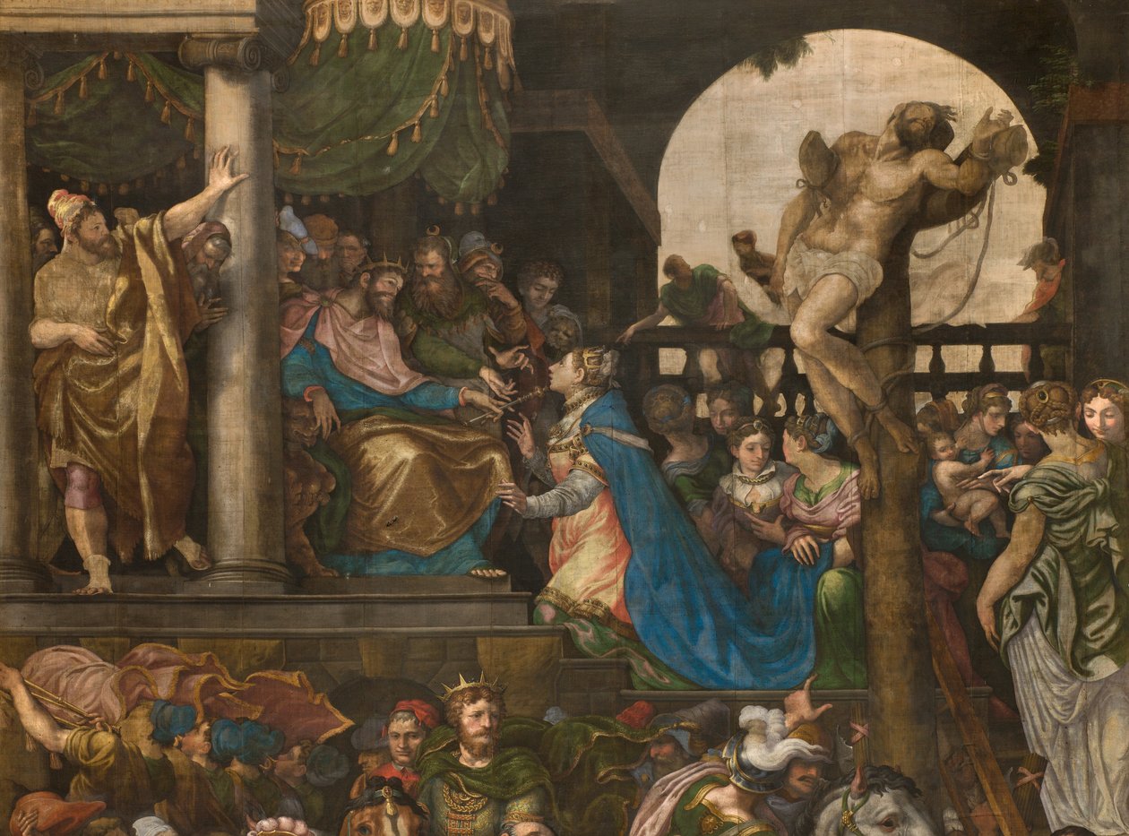 Triomf van Mordechai (detail) door Giulio Campi