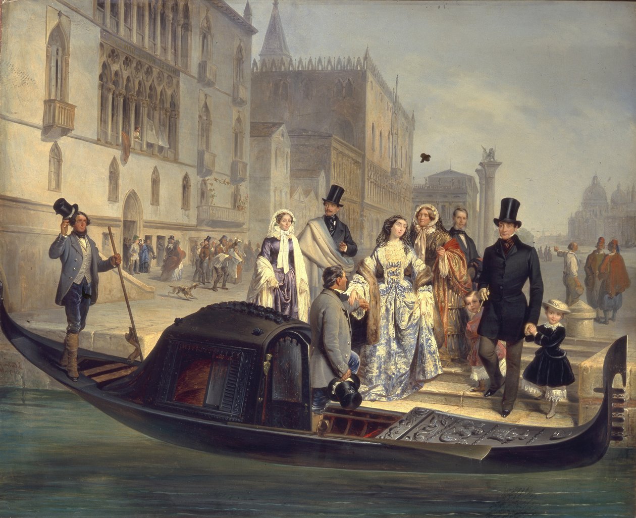 De familie Tolstoy in Venetië, 1855 door Giulio Carlini