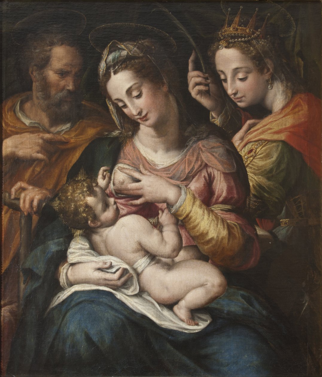 De Heilige Familie met Sint Catharina door Giulio Cesare Procaccini