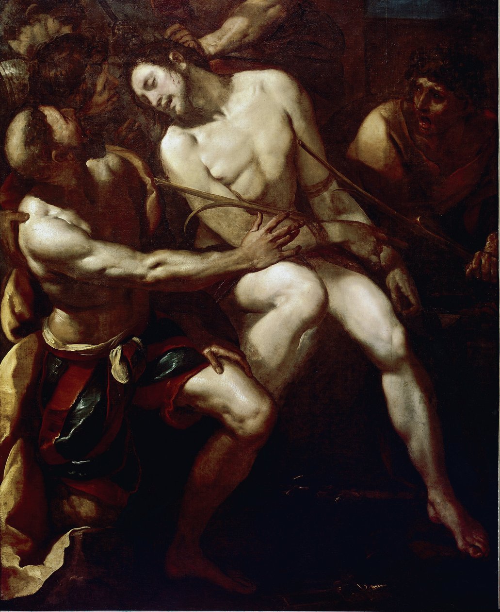 De kroning met doornen (detail) door Giulio Cesare Procaccini