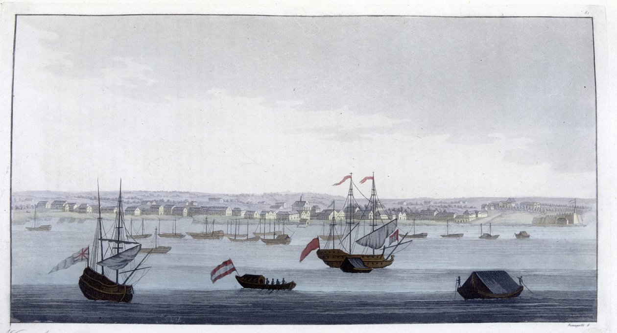 Zicht op de stad Paramaribo (Guyana) - in "Het Oude en Moderne Kostuum" door Dr. Jules Ferrario, ed. Milaan door Giulio Ferrario