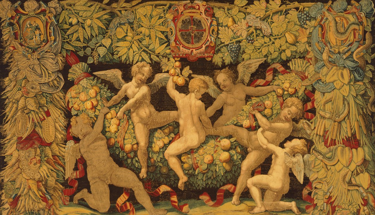 Spelletjes van putti door Giulio Romano