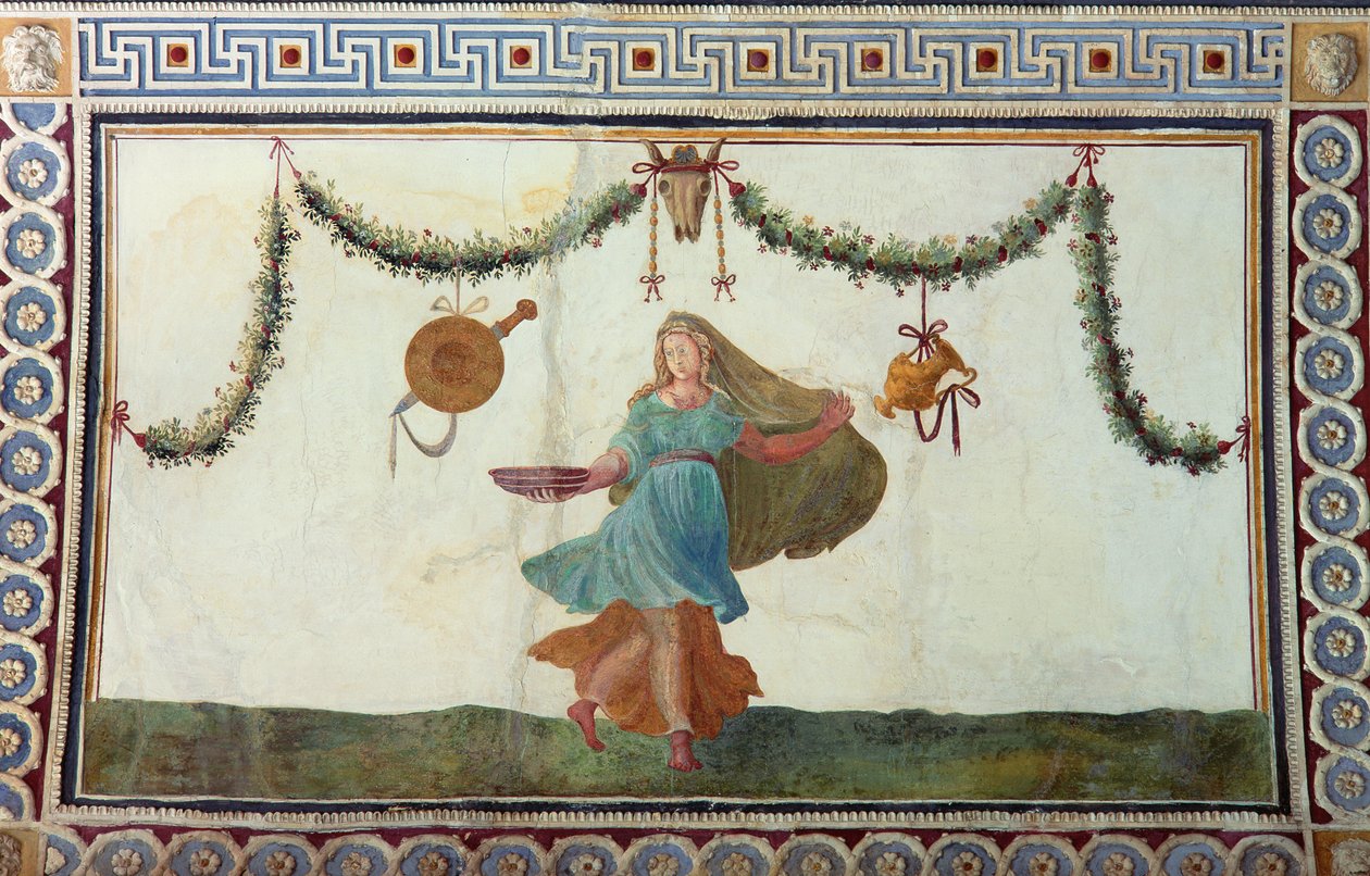De Camera con Fregio di Amorini (detail) door Giulio Romano