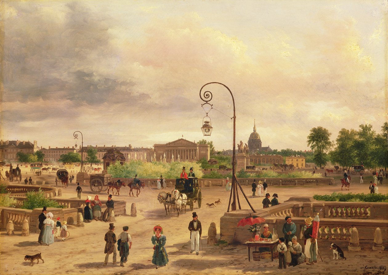 La Place de la Concorde in 1829 door Giuseppe Canella