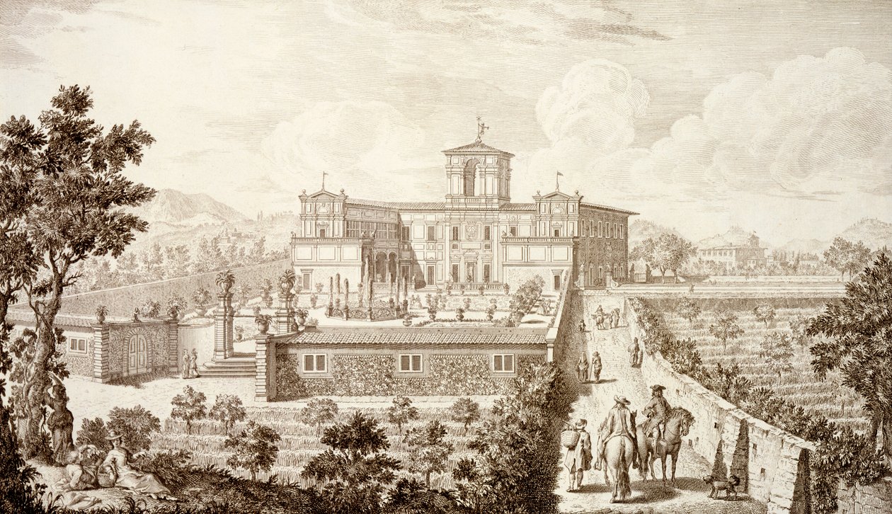 Uitzicht op de Villa di Montughi, uit 