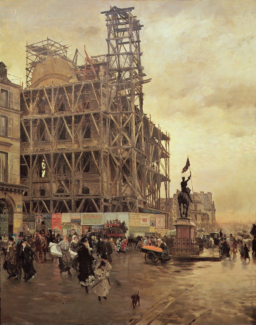 De Place des Pyramides, Parijs, 1875 door Giuseppe de Nittis