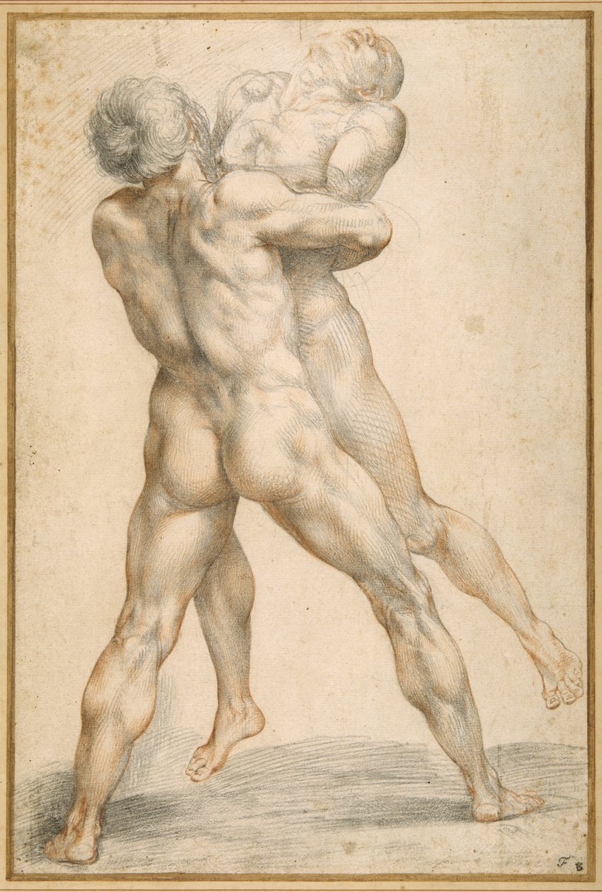 Hercules worstelt met Antaeus door Giuseppe Cesari