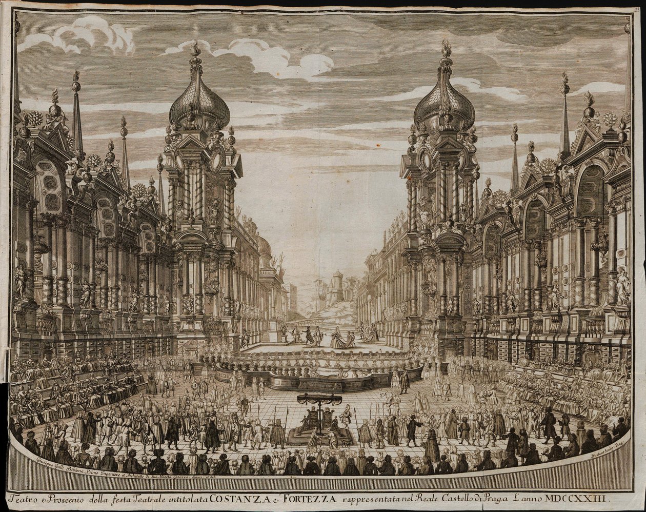 Opera Costanza e fortezza in het Praagse Kasteel op 28 augustus door Giuseppe Bibiena
