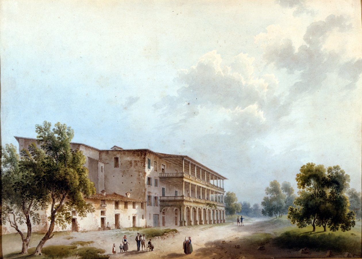 Milaan, de Simonetta Villa. Schilderij door Alinovi. Stendhal hernoemde Angela Pietragrua Lady Simonetta. Museo Milano, Milaan door Giuseppe Alinovi