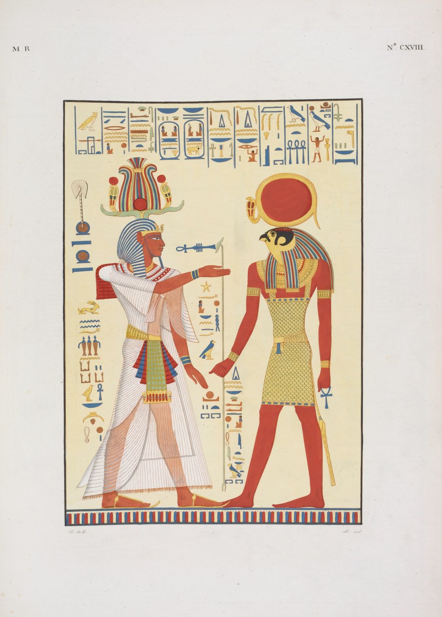 Menphtah II, opvolger van Ramses II, illustratie uit "De Monumenten van Egypte en Nubië...", door Ippolito Rosellini door Giuseppe Angelelli