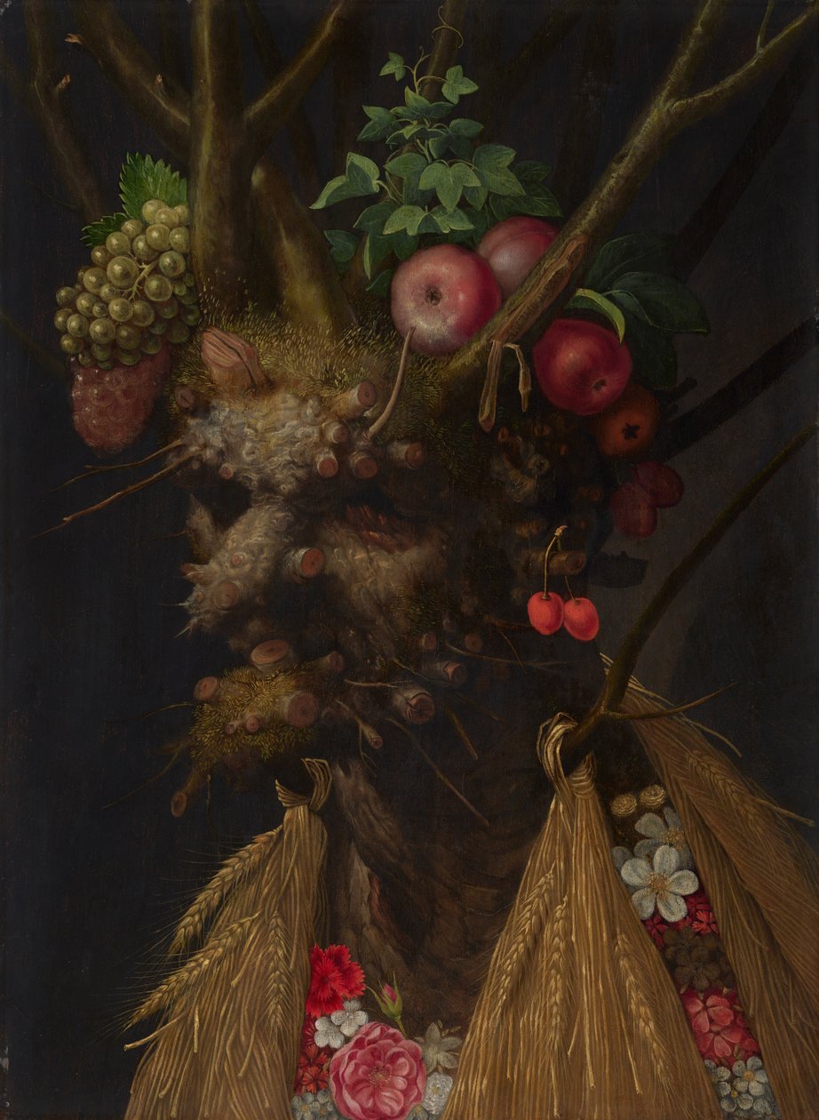 Vier seizoenen in één hoofd door Giuseppe Arcimboldo