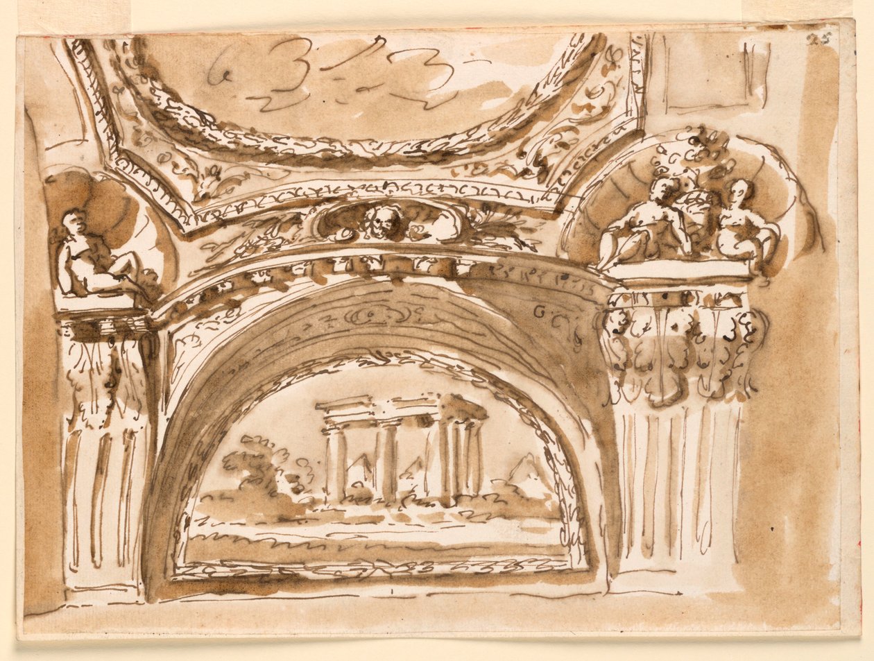 Ontwerp voor plafonddecoratie door Giuseppe Barberi