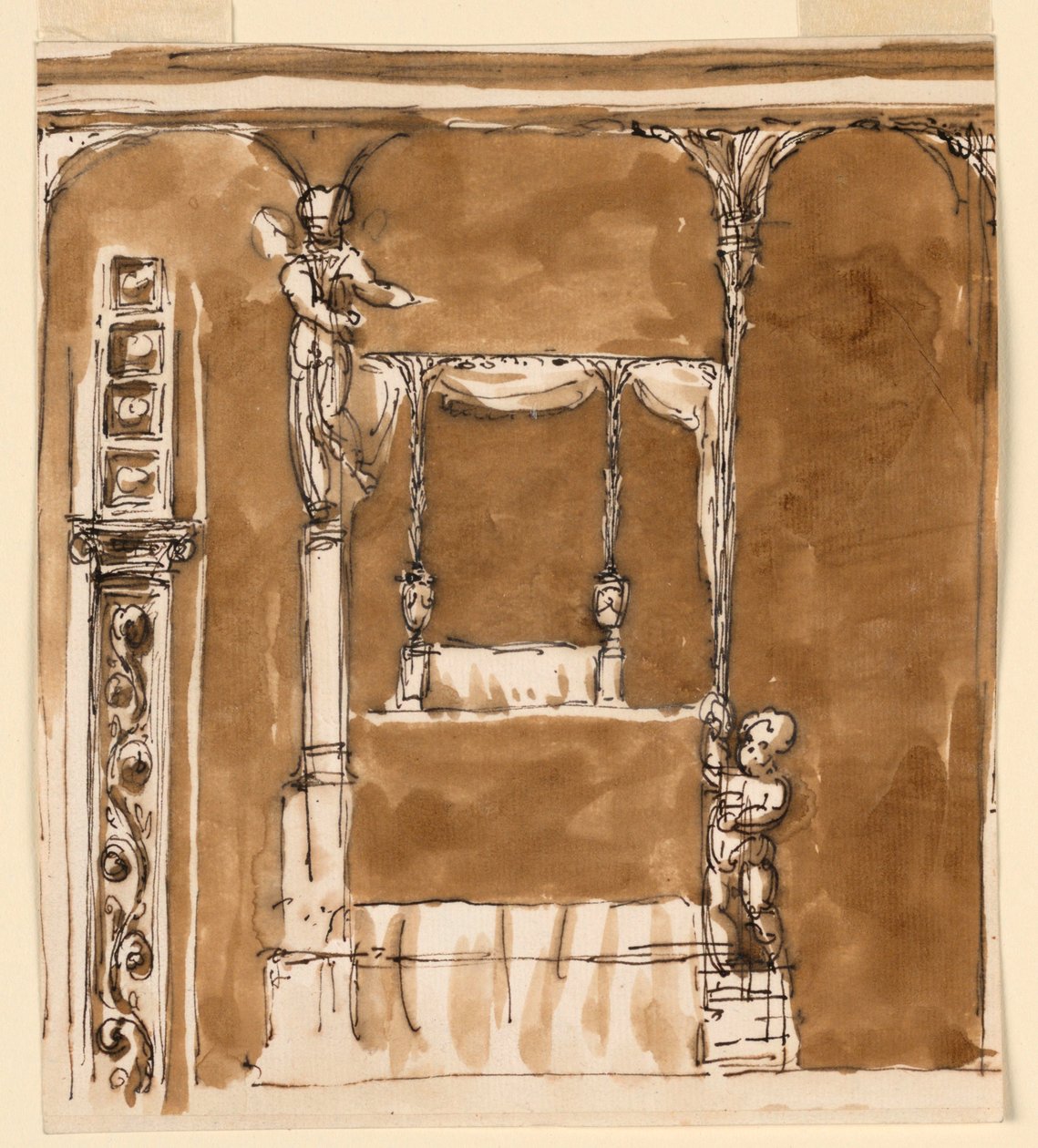 Project voor de decoratie van een bednis door Giuseppe Barberi