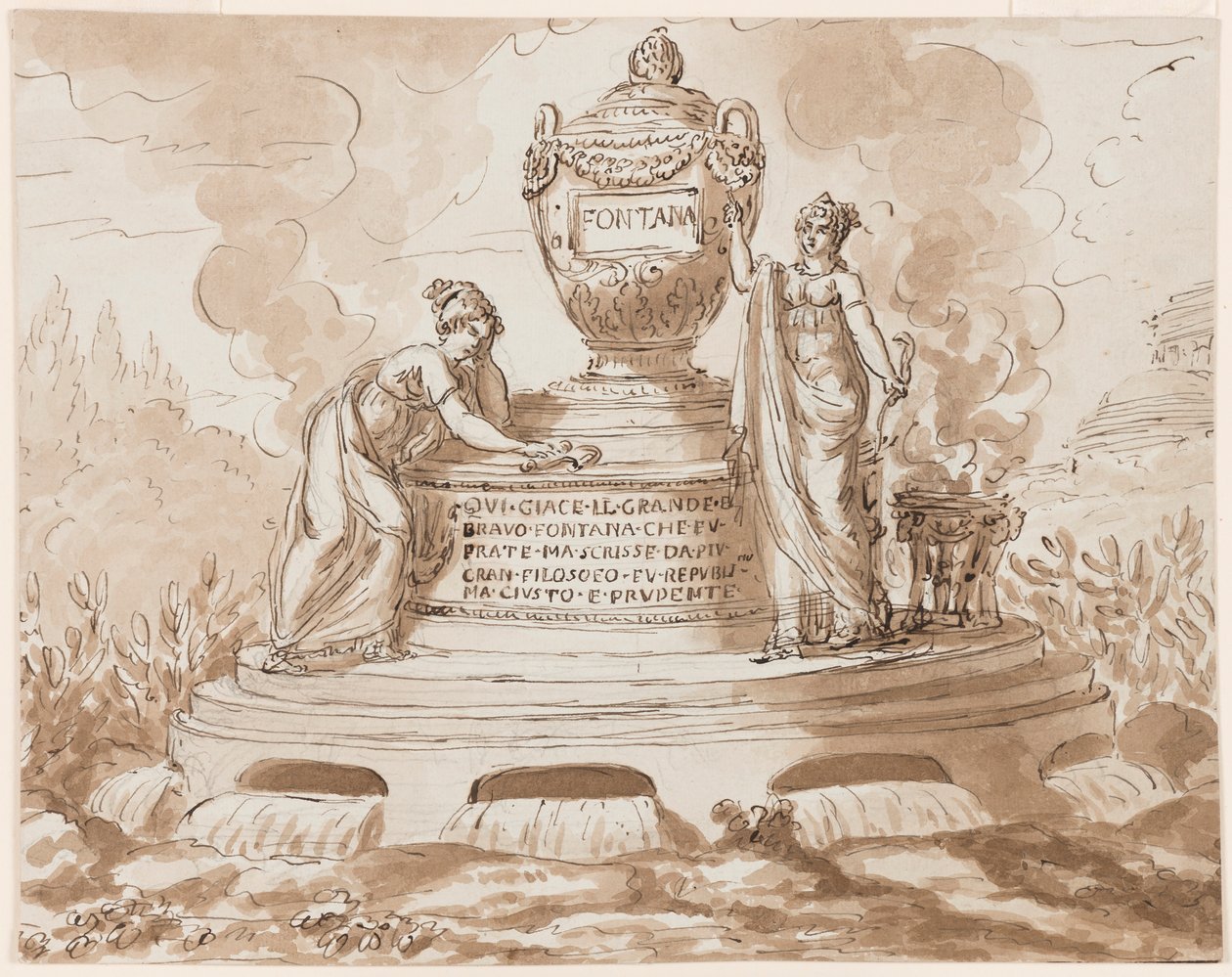 Grafmonument voor Felice Fontana, professor in de filosofie, Padua door Giuseppe Barberi