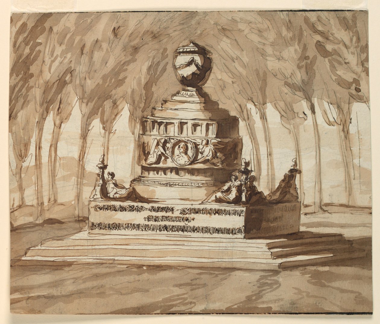 Grafmonument voor Dichter Pietro Chiari door Giuseppe Barberi