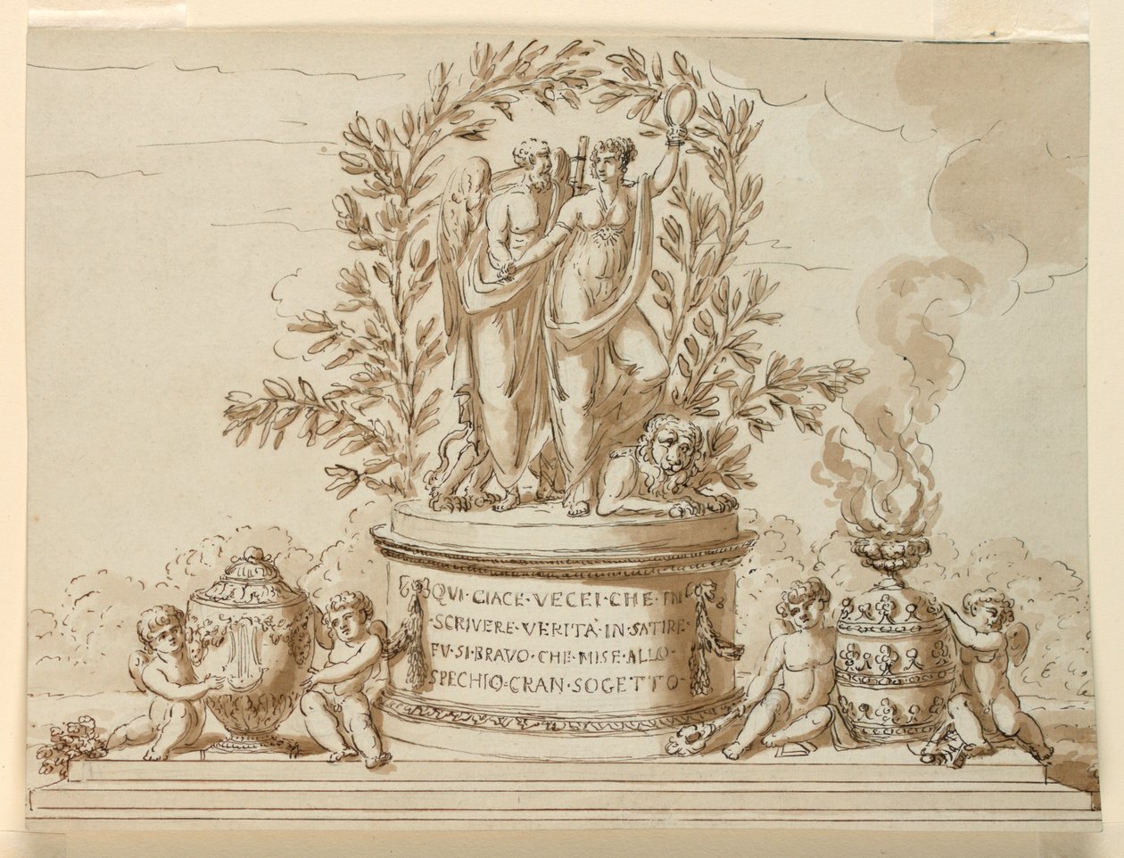 Grafmonument voor schrijver Vecei door Giuseppe Barberi