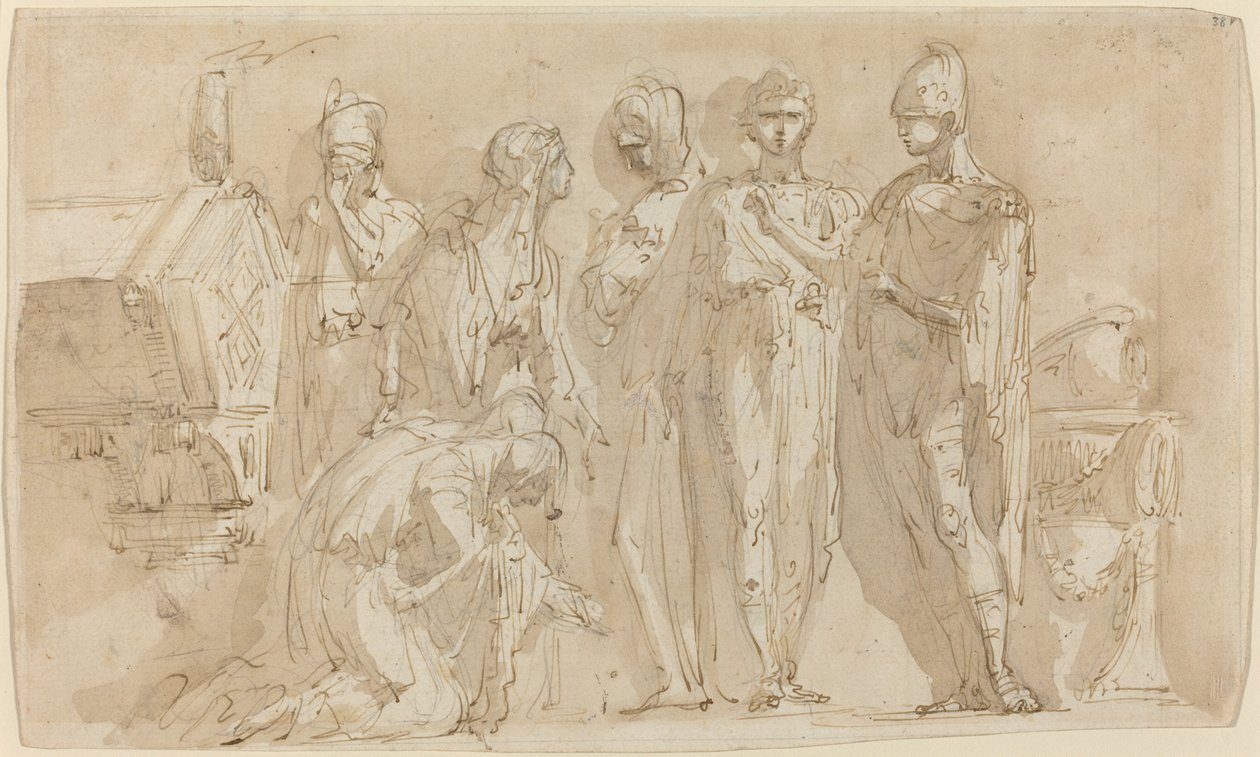 Coriolanus voor de Vrouwen van Rome door Giuseppe Bernardino Bison