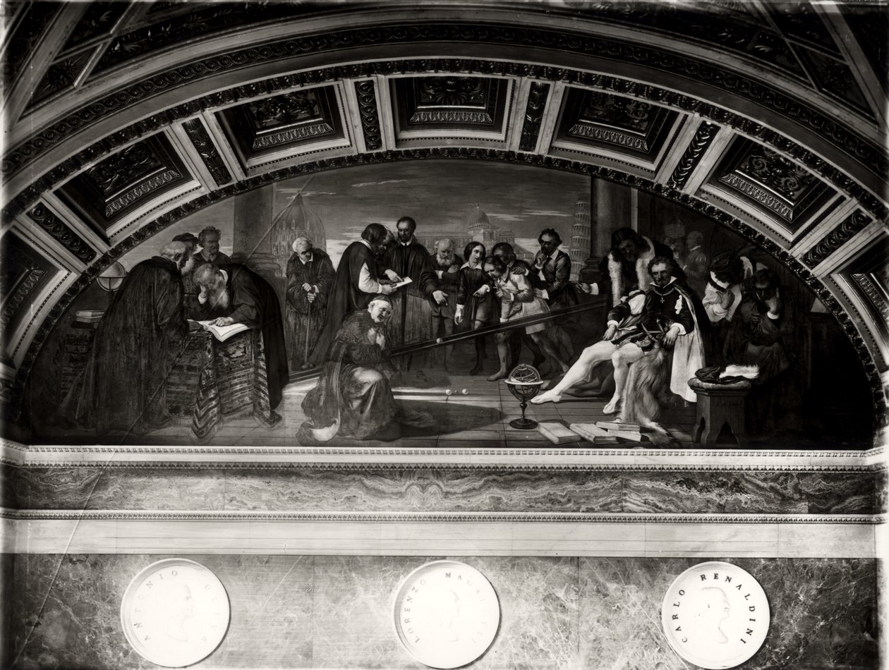 Het proces van Galileo (1564-1642) detail van Galileo in Pisa door Giuseppe Bezzuoli