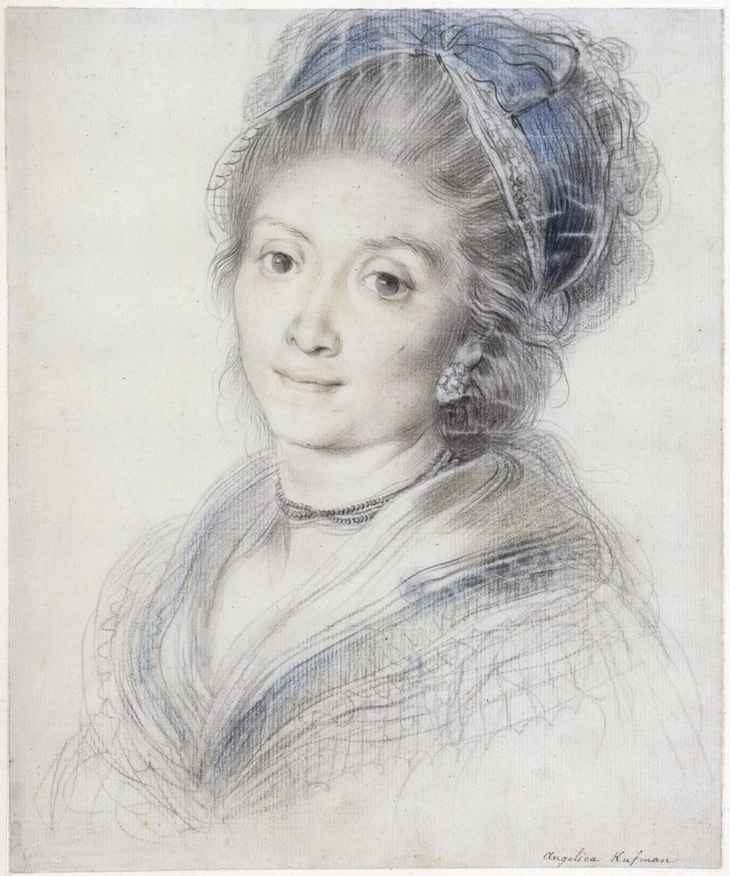 Busteportret van een vrouw met kanten muts door Giuseppe Cades