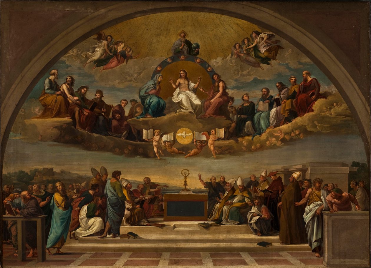 Dispuut over het Heilig Sacrament door Giuseppe Cades